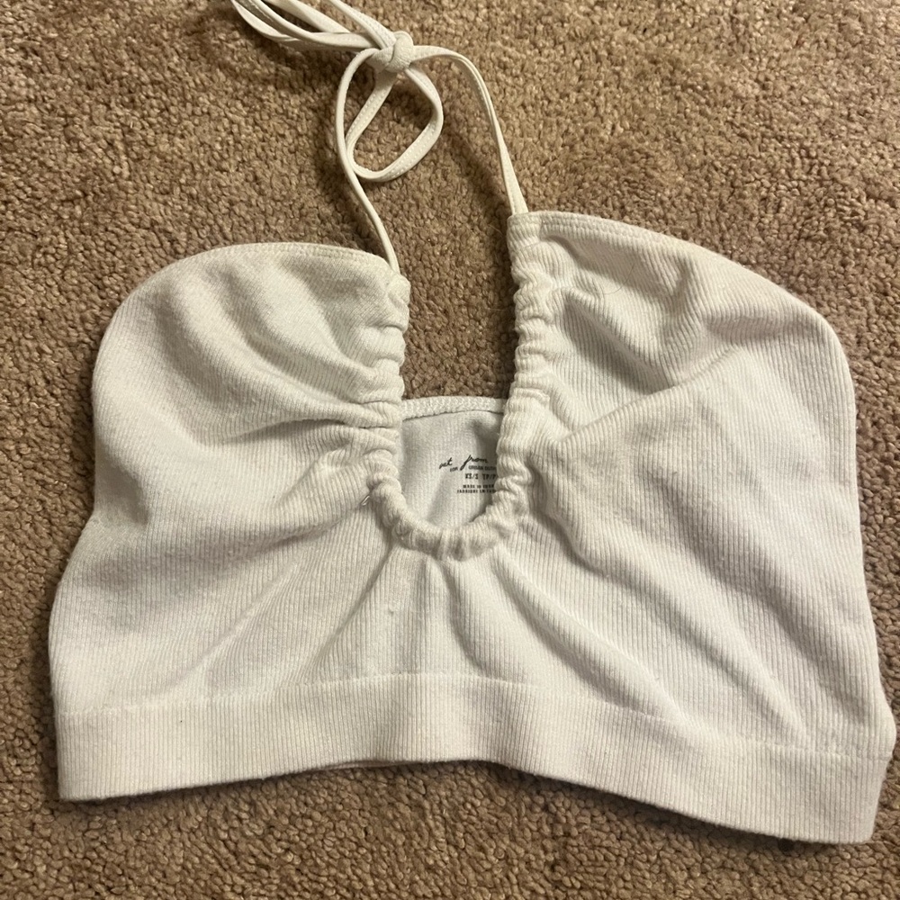 White halter tank top